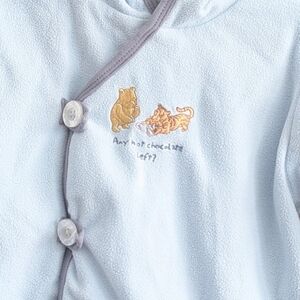 Adorable Light Blue Baby Footie with Animal Embroidery